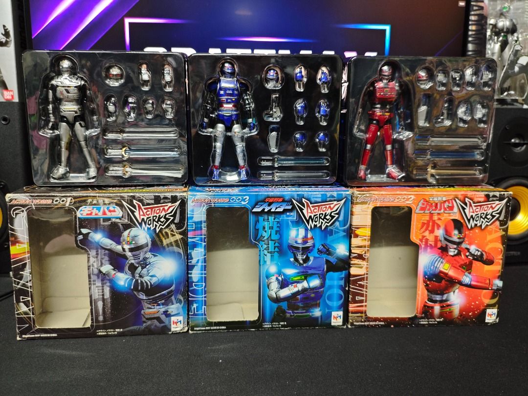 Action Works Metal Hero Space Sheriff Gavan Sharivan Shaider Vintage (Category: Figurines & Statues) located in San Juan City. Submitted by cratemax (Listing ID 1464998708, Image 2). Description: For Sale: Complete Set of Vintage Space Sheriff Action Works Shaider Sharivan Gavan The box has some wear and tear from being over two decades old, but the action figure itself is still in good condition. Complete Accessories. WYSISWG Price: 12,500 Locat