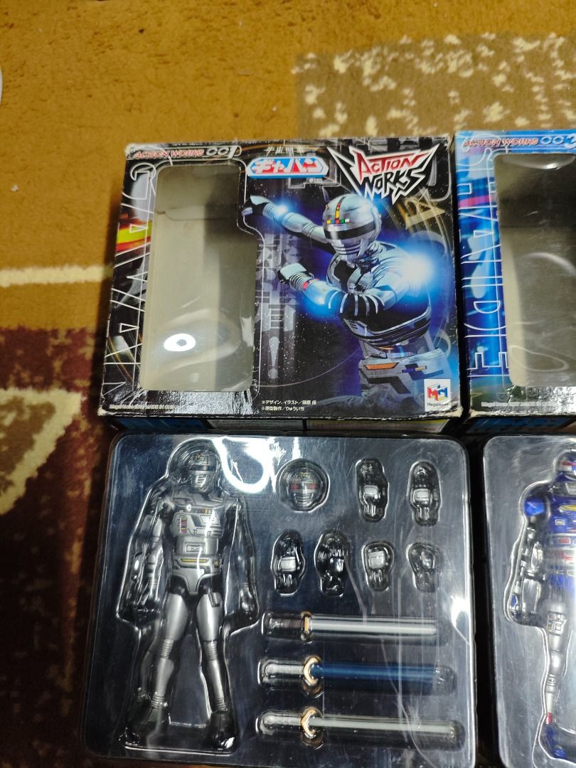 Action Works Metal Hero Space Sheriff Gavan Sharivan Shaider Vintage (Category: Figurines & Statues) located in San Juan City. Submitted by cratemax (Listing ID 1464998708, Image 3). Description: For Sale: Complete Set of Vintage Space Sheriff Action Works Shaider Sharivan Gavan The box has some wear and tear from being over two decades old, but the action figure itself is still in good condition. Complete Accessories. WYSISWG Price: 12,500 Locat