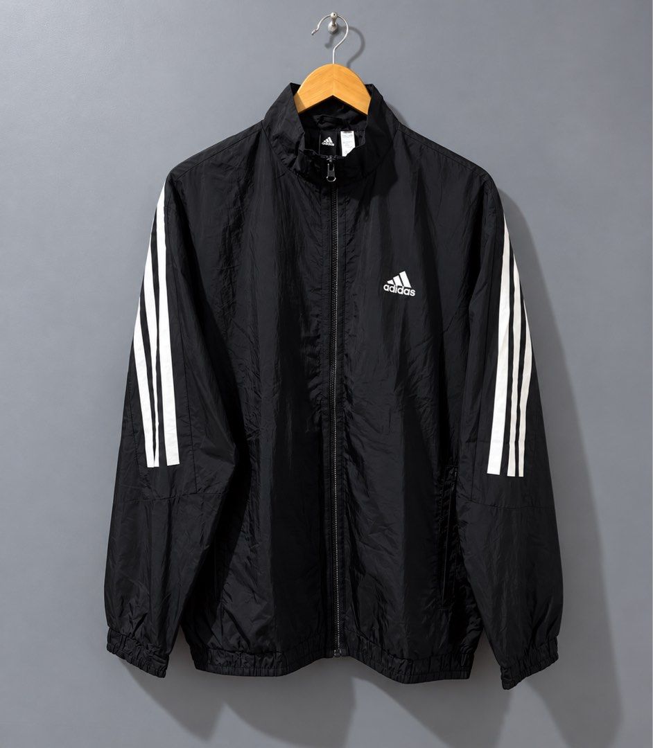 Adidas Future Icon 3Stripes Woven Track Jacket (Category: Coats, Jackets and Outerwear) located in Makati City. Submitted by kendrickstuffs (Listing ID 1465051174, Image 1). Description: Adidas Future Icon 3Stripes Woven Track Jacket Large ontags 24.5' width pit to pit 23.5' width waist 29.5' length 32' armsleeves from neck No issue Verygood condition 1700 only.