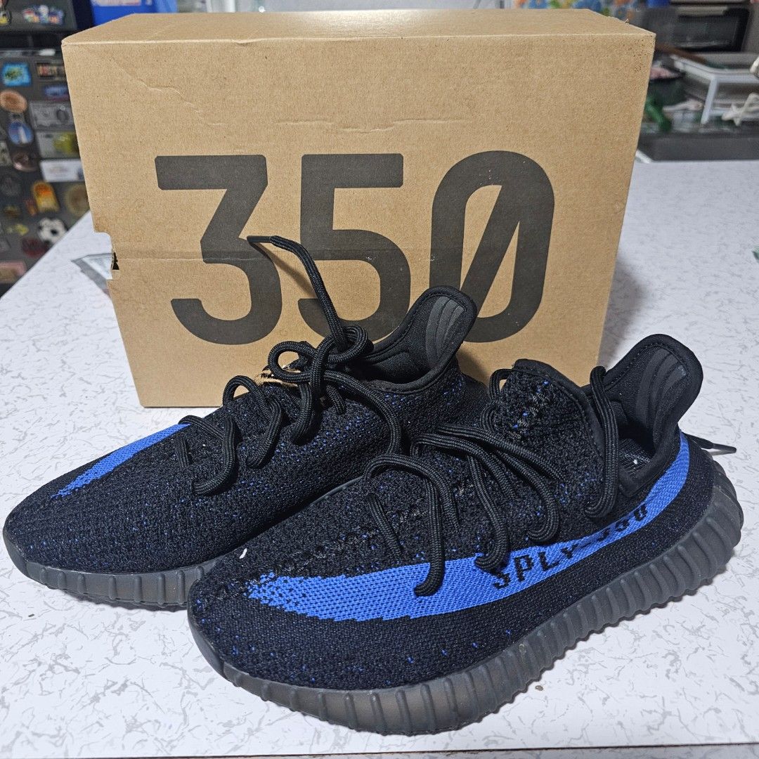 Adidas Yeezy Boost 350 V2 Dazzling Blue (Category: Sneakers) located in Mandaluyong City. Submitted by unishia21 (Listing ID 1465091778, Image 1). Description: - Brand: Adidas Yeezy Boost 350 V2 - Colorway: Core Black / Dazzling Blue - Size: US 5.5 / UK 5 - Details: Features the iconic SPLY-350 text along the side stripe - Inclusions: Original shoe box included - Condition: Brand new / Pristine condition (ready to ship or meet-up in PH).