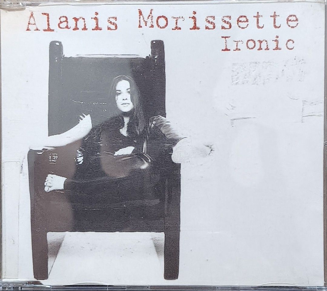 Alanis Morissette Ironic CD Single Album (Category: CDs & DVDs) located in Manila. Submitted by ruelcabrer77078 (Listing ID 1465016912, Image 1). Description: - Artist: Alanis Morissette - Format: CD single in jewel case - Tracks: Ironic, You Oughta Know, Mary Jane, All I Really Want - Inclusions: Original booklet and inlay - Condition: Disc has track listings with some handwritten markings; case shows light wear.