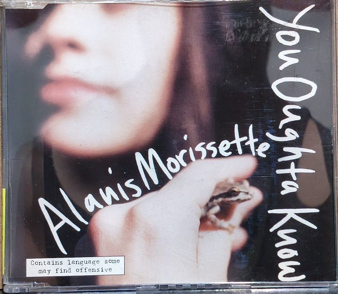 Alanis Morissette You Oughta Know CD Single (Category: CDs & DVDs) located in Manila. Submitted by ruelcabrer77078 (Listing ID 1465017034, Image 1). Description: - Artist/Album: Alanis Morissette - You Oughta Know CD Single (1995) - Tracks included: * You Oughta Know (Clean Album Version) * You Oughta Know (The Jimmy The Saint Blend) * Perfect (Acoustic Version) * Wake Up - Label: WEA International Inc. - Packaging: Standard jewel case with teal 