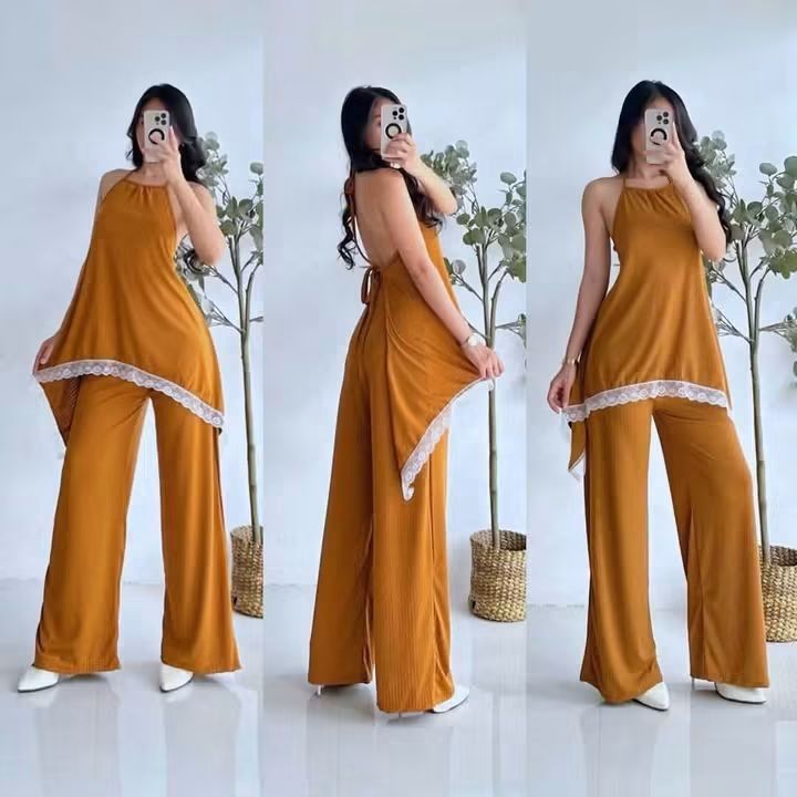 ALLICIA TOP AND PANTS TERNO (Category: Sets or Coordinates) located in Cainta. Submitted by agirlnamedkatkatII (Listing ID 1464981988, Image 3). Description: ALLICIA BACKLESS TOP AND PANTS COORDS P330.00 FREESIZE CAN FIT FROM SMALL-LARGE FABRIC: 4X4 KNITTED FABRIC NOTE: PLEASE PROVIDE 2ND AND 3RD COLOR OPTIONS.
