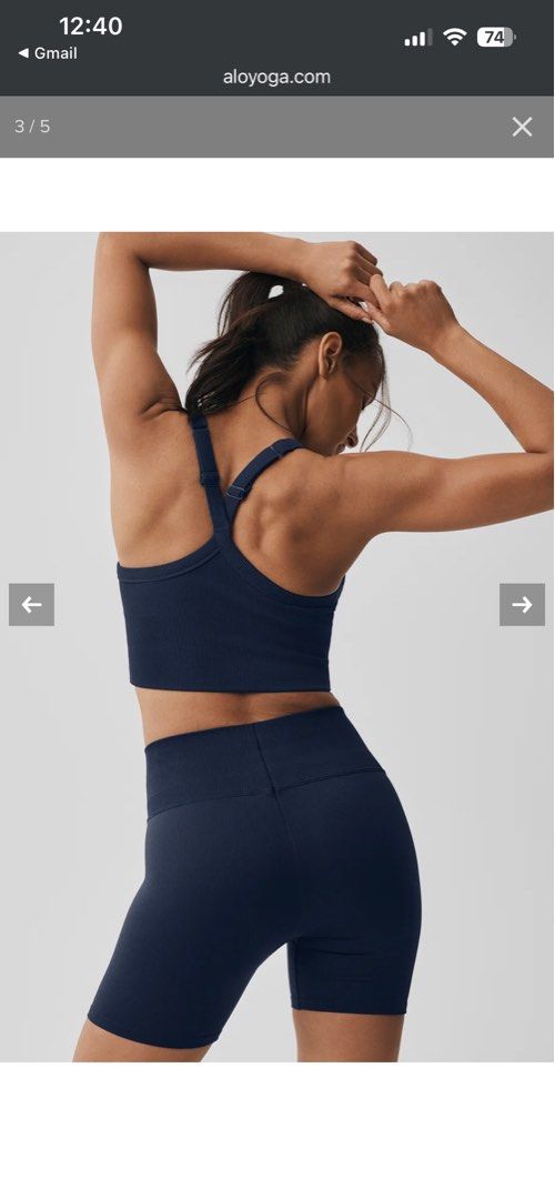 Alo Yoga Seamless Ribbed Favorite Bra Tank, Women's Fashion
