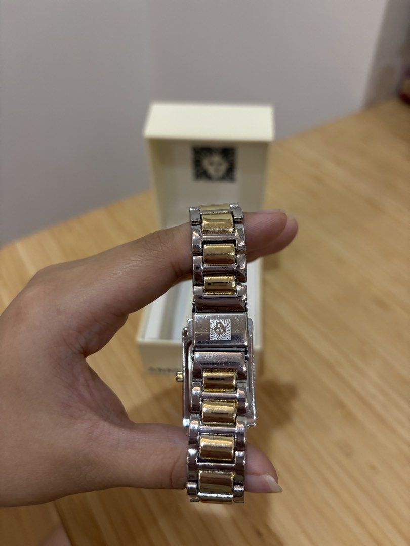 Anne Klein Two-Tone Black Dial Watch (Category: Women's Watches) located in Muntinlupa City. Submitted by sofiaannf (Listing ID 1465106307, Image 3). Description: - Anne Klein Two-Tone Black Dial Watch - Condition: Clean glass and polished metal finish - Inclusion: Comes with original branded box - price is negotibale - rfs: need funds 🙏🏻🙏🏻🙏🏻 .
