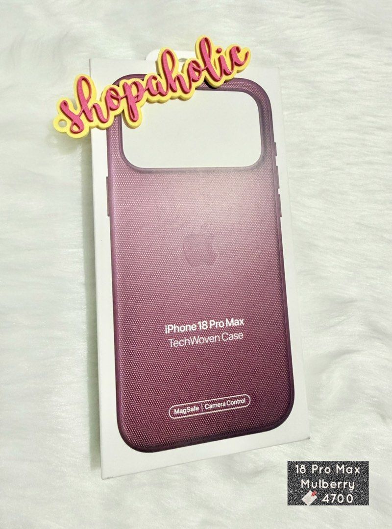 Apple Techwoven Case Mulberry Iphone 18 Pro Max (Category: Cases & Sleeves) located in Caloocan City. Submitted by shopaholic.nej (Listing ID 1465022125, Image 1). Description: 🌟AVAILABLE ONHAND🌟 🌟BRAND NEW & AUTHENTIC🌟 📍North Caloocan 💰Gcash / BPI / Maribank (Seabank) 🚚 grab/lalamove/J&T (no shapi checkout).