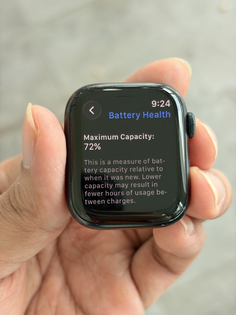 Apple watch series 7 41mm cellular (Category: Wearables & Smart Watches) located in Manila. Submitted by knightto2112 (Listing ID 1465151198, Image 2). Description: - Brand/Model: Apple Watch Series 7 41mm (GPS + Cellular) - Model Number: MKHQ3ZP/A - Battery Health: 72% - Includes: Original charging cable - Condition: Used, well-maintained - Delivery: Meetup at Cash & Carry, Makati City or shipping at buyer's expense.