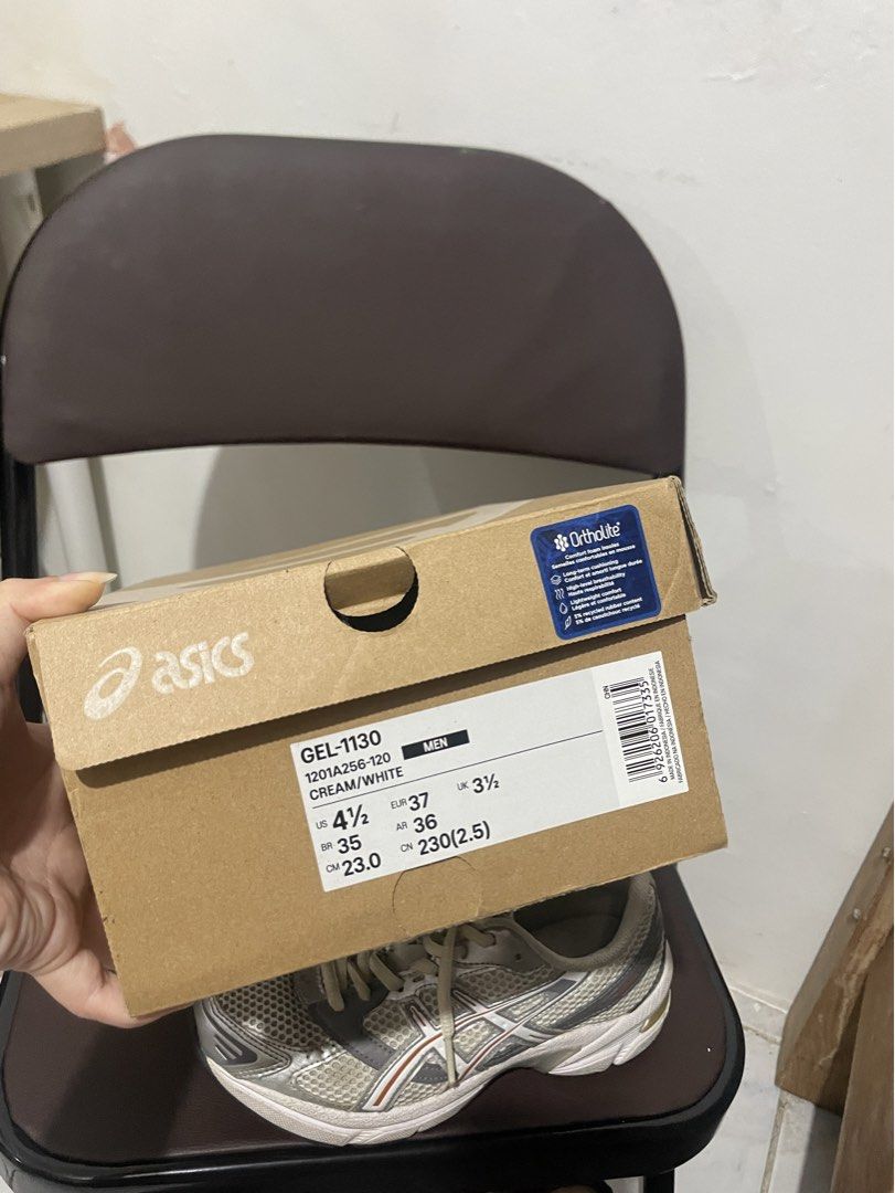 asics gel-1130 (Category: Sneakers) located in Antipolo. Submitted by laiiiibo (Listing ID 1464985617, Image 2). Description: asics gel-1130 cream/white size: 23 cm rfs too big huhuhu.