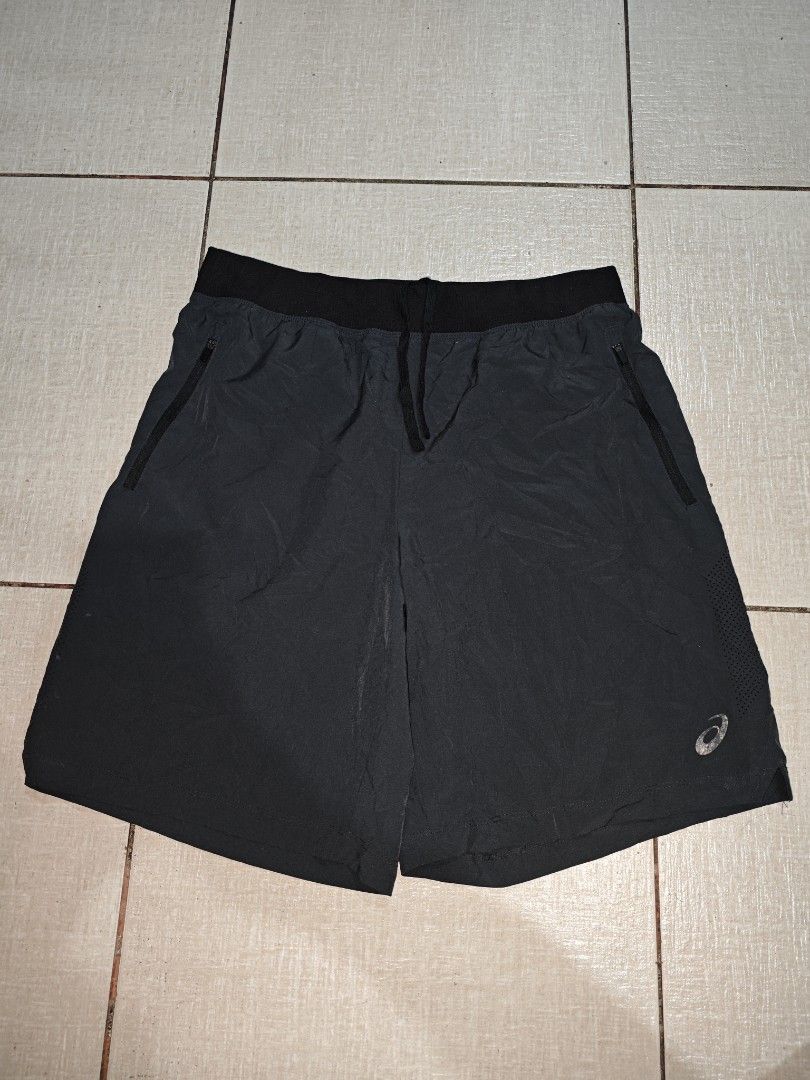 Asics Running Shorts with Zipped Pockets (Category: Activewear) located in Manila. Submitted by lilianapat52117 (Listing ID 1465070096, Image 1). Description: ASICS SHORT ZIP SIDE POCKETS CUT INNER&TAGS DARK GREY WAIST 30-34 LENGTH 19½ VGUC CUT INNER&TAGS MINOR FADE-LOGO 400.