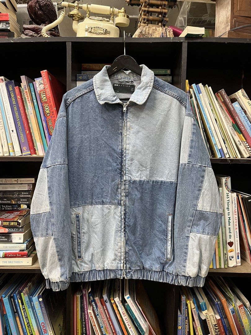 ASOS Design Denin Patchwork Ribbed Hem Harrington Jacket (Category: Coats, Jackets and Outerwear) located in Baguio. Submitted by feelathome (Listing ID 1465131444, Image 1). Description: ASOS Design Denin Patchwork Ribbed Hem Harrington Jacket Tag size: fits L-XL Width: 25 Length: 28 Shoulder: 21 Sleeves: 23 In good condition 975php Free nationwide shipping. Read the description and check all photos carefully before buying. If you have any quest