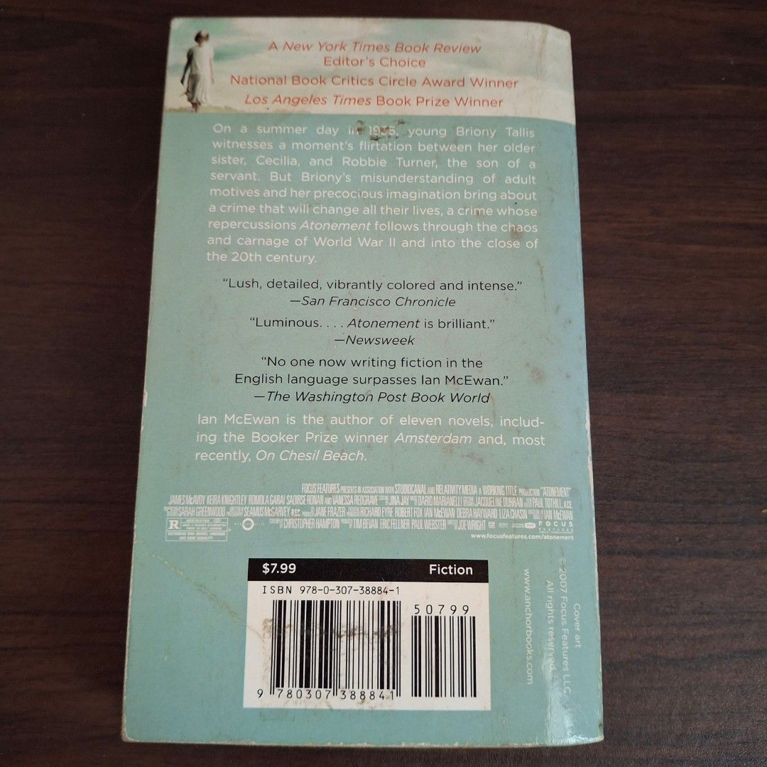 Atonement by Ian McEwan (Category: Storybooks) located in Caloocan City. Submitted by mei56313 (Listing ID 1464996915, Image 2). Description: - tanned pages; manage your expectations.