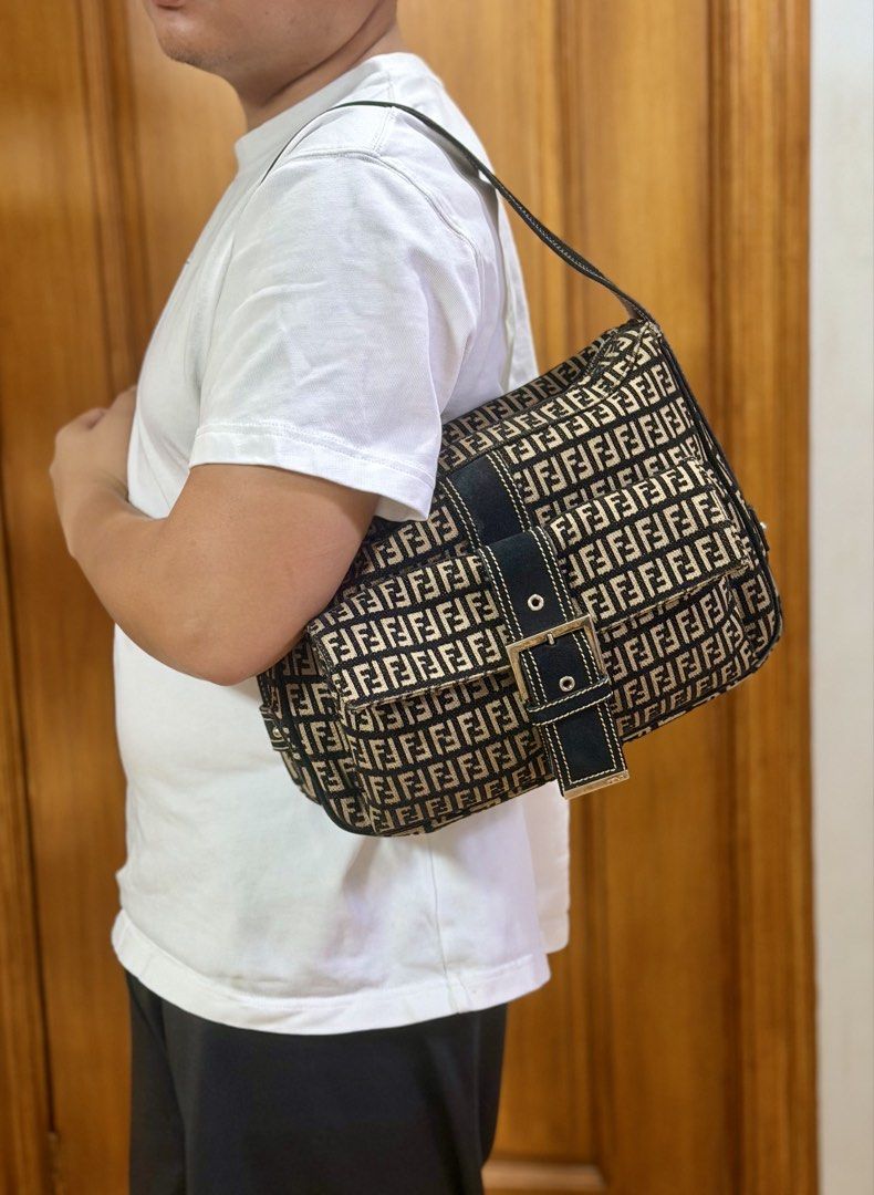 Authentic Fendi Zucchino Shoulder Bag (Category: Shoulder Bags) located in Manila. Submitted by maria_2326 (Listing ID 1465092987, Image 2). Description: Fendi Zucchino Shoulder Bag 💯% Authentic W/ dust bag only Location: Manila/QC.