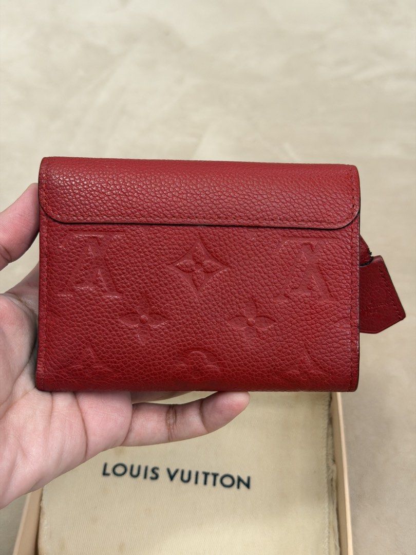 Authentic Louis Vuitton Red Empreinte Compact Wallet (Category: Wallets & Card holders) located in Manila. Submitted by maria_2326 (Listing ID 1465016141, Image 3). Description: Louis Vuitton Red Empreinte Compact Wallet | 💯% Authentic W/ box and dust bag Location: Manila/QC.