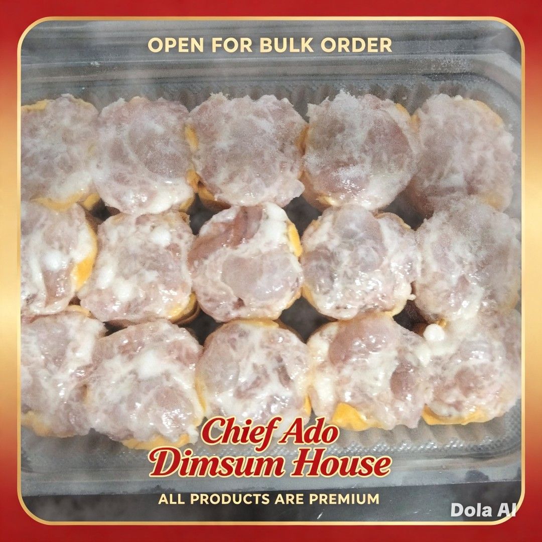 Authentic premium dimsum food/frozen (Category: Other Food & Drinks) located in Marilao. Submitted by misshaid123 (Listing ID 1464973392, Image 1). Description: Craving ng legit na Binondo-style dimsum? 🥟🔥 Hindi mo na kailangang dumayo sa malayo! Tikman ang lasang pang-hotel at Michelin-star standard ng Chief Ado Dimsum House—gawa ng dating chef ng Tim Ho Wan at Gloria Maris! 👑 ✨ Freshly made daily, siksik sa laman, at garantisadong napakasuli