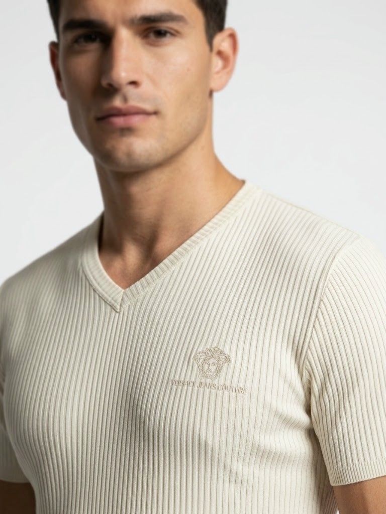 AUTHENTIC VERSACE V-NECK MUSCLE FIT SHIRT (Category: Luxury Apparel) located in Cebu City. Submitted by kramarklegitseller_2022 (Listing ID 1465012354, Image 3). Description: VERSACE V-NECK MUSCLE FIT SHIRT ‼️RIB-KNIT FABRIC‼️ XXL ON TAG WIDTH "23 LENGTH "28 AS NEW 10/10 10 NO ISSUES NEED WASH 1200 + SF CEBU LOCATION 📍 CAN SHIP NATIONWIDE 🚢🛫.