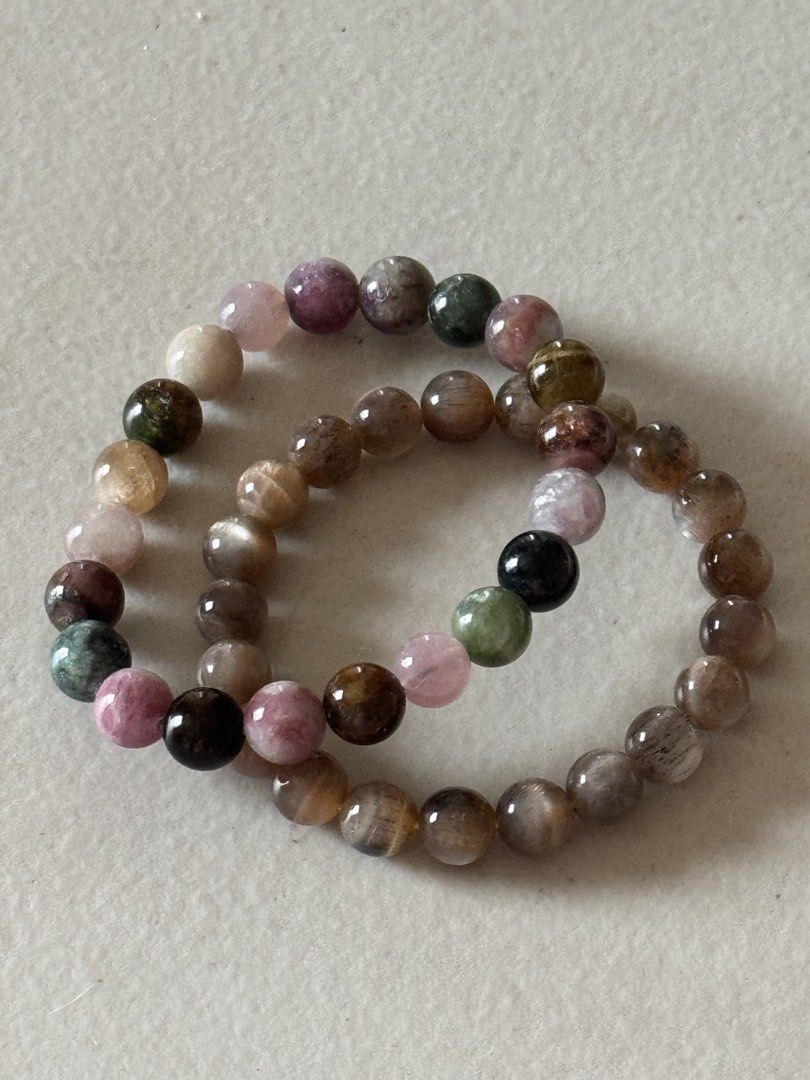 B1T1 Tourmaline and Sunstone Bracelets (Category: Precious Stones) located in Cebu City. Submitted by closetmedley (Listing ID 1464993690, Image 2). Description: Wrist size is about 15-16cm. Shipping fee is ₱105..
