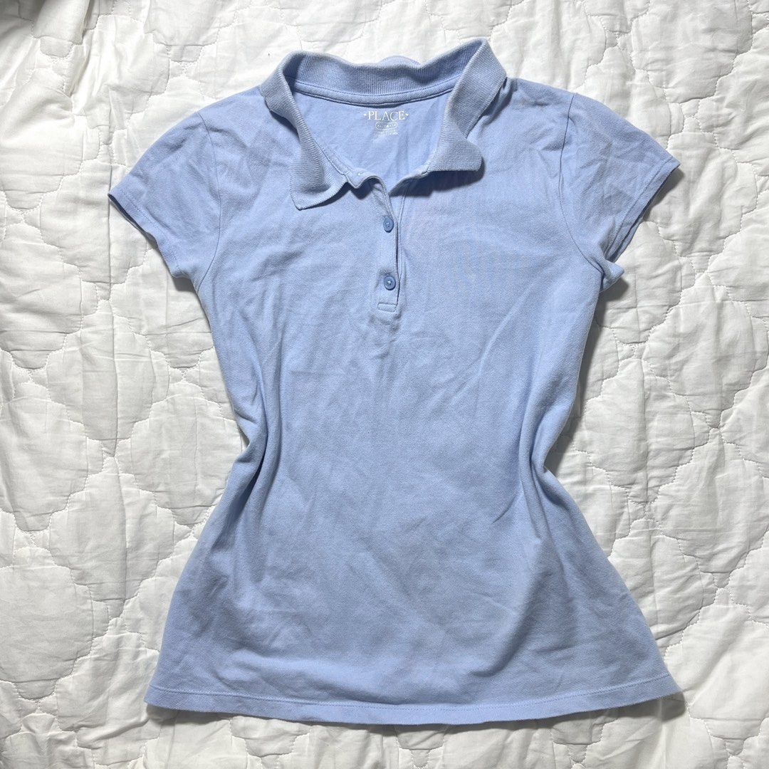 Baby Blue Polo Top (Category: Blouses) located in Davao. Submitted by withloveshai_ (Listing ID 1465070165, Image 1). Description: Small | bust 33'.