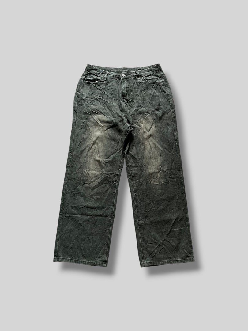 Baggy Denim Olive Acid Washed (Category: Jeans) located in Cebu City. Submitted by dip.thrift (Listing ID 1465115520, Image 1). Description: Baggy Denim Olive Acid Washed ▫️No Tags ▫️Waistline: 34-36 Length: 40 Thigh: 13.5 Leg Opening: 10 ▫️Issue: None ▫️Color Rate: 10/10 ▫️Condition: 10/10.