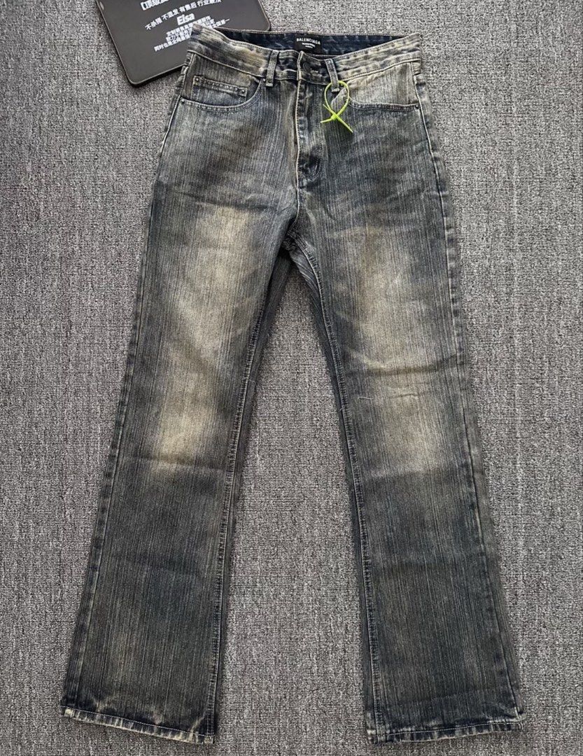 Balenciaga Flared Denim Jeans (Category: Luxury Apparel) located in Manila. Submitted by closett_plug (Listing ID 1464969404, Image 1). Description: Dm me for the size chart👀 - Pre-order 7-10 Days ETA (consolidated box) - 50% deposit required - I get these from overseas, strictly no cancellation, return & refund - Refrain from chatting if you have doubts, let’s not waste each other’s time - Joy mine / offers will be BLOCKED MOP: GCash, Seabank, 