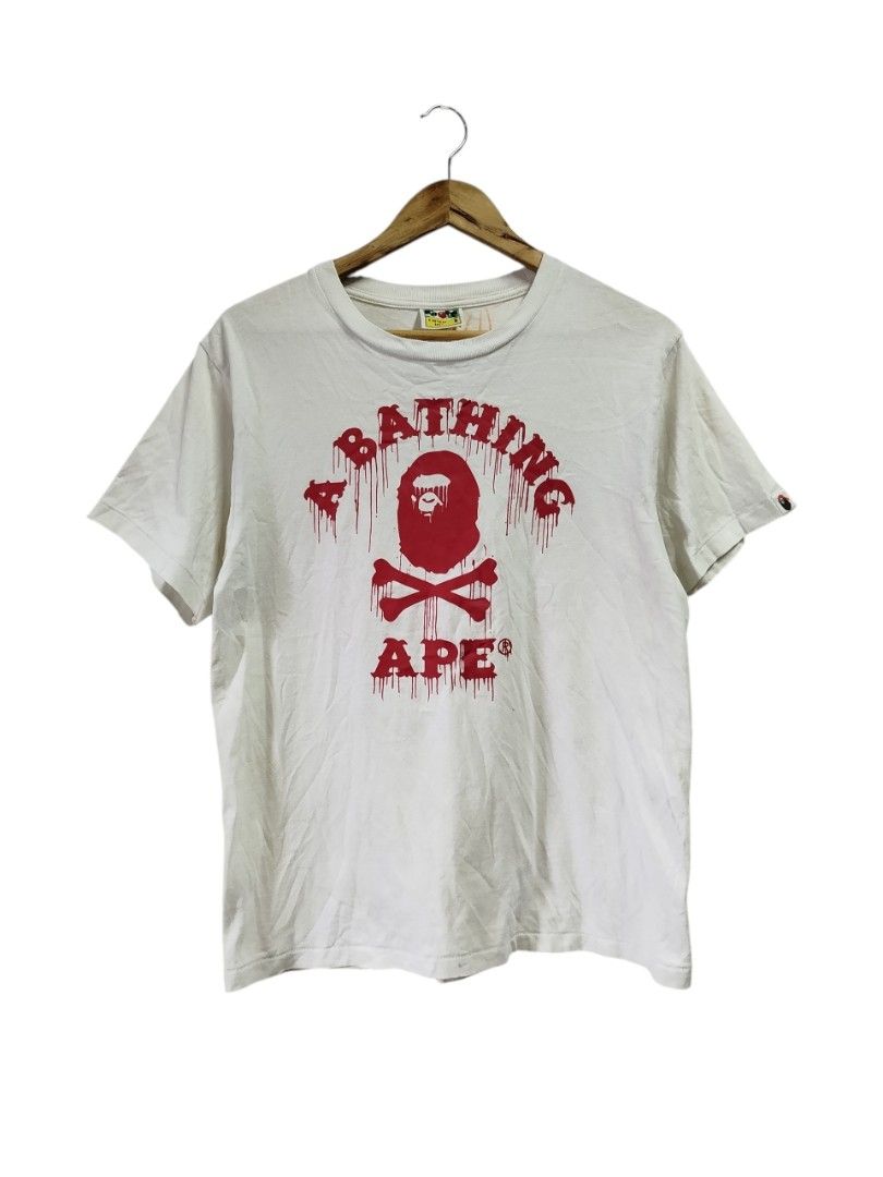 BAPE Drip Ape Crossbone College Tee (Category: Tshirts & Polo Shirts ) located in Bayombong. Submitted by Gentlemans_ClosEt (Listing ID 1465018274, Image 2). Description: BAPE Drip Ape Crossbone College Tee SIZE SMALL ON TAG. CAN FIT UPTO SIZE MEDIUM DIMES! W19 x L26 9.5/10 COLOR RATE EXCELLENT CONDITION NO ISSUE.