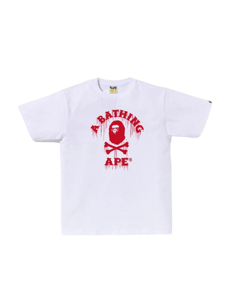 BAPE Drip Ape Crossbone College Tee (Category: Tshirts & Polo Shirts ) located in Bayombong. Submitted by Gentlemans_ClosEt (Listing ID 1465018274, Image 1). Description: BAPE Drip Ape Crossbone College Tee SIZE SMALL ON TAG. CAN FIT UPTO SIZE MEDIUM DIMES! W19 x L26 9.5/10 COLOR RATE EXCELLENT CONDITION NO ISSUE.