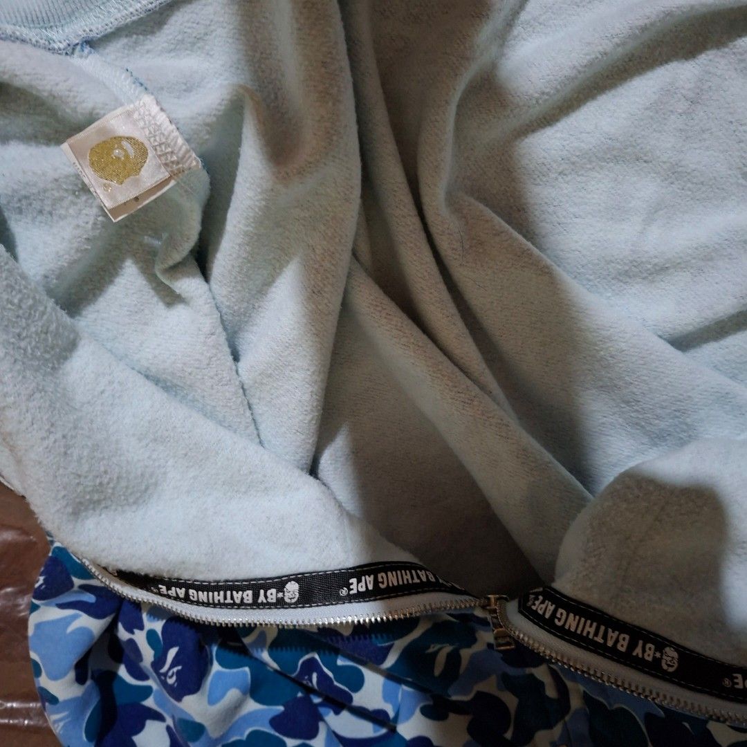 Bape Shark Double Hooded (Category: Hoodies) located in Bayambang. Submitted by thedonedeal (Listing ID 1465106481, Image 3). Description: Bape Shark Double Hooded W24 x L29 Issue on pic (stain) Plus +SF No rush order!!.