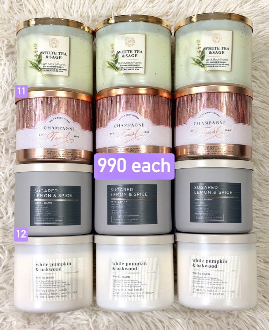 Bath & Body Three Wick Scented Candles (Category: Home Fragrance) located in Manila. Submitted by donaldann (Listing ID 1464973424, Image 1). Description: .