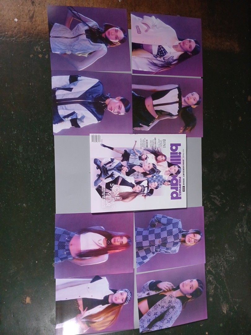 BINI Billboard Phillipines Magazine (Category: Magazines) located in Manila. Submitted by diczenestr94951 (Listing ID 1464980197, Image 1). Description: - Magazine feature spread: BINI World Domination - Includes exclusive interviews and member photos - Features a member wearing a Louis jacket - Perfect collectible item for Blooms.