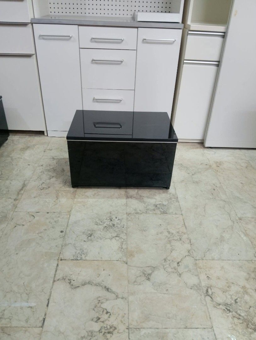 Black Glossy Storage Box Side Table Drawer (Category: Storage Boxes & Baskets) located in Quezon City. Submitted by dannikkishoppe2 (Listing ID 1464972917, Image 2). Description: Black Glossy Storage Box Side Table Drawer ‼️₱3800‼️ Sleek black glossy finish storage box with a smooth sliding pull-out drawer. Sturdy build, deep interior compartment for organizing small items, accessories, or desk supplies. Minimalist modern look that fits easily on