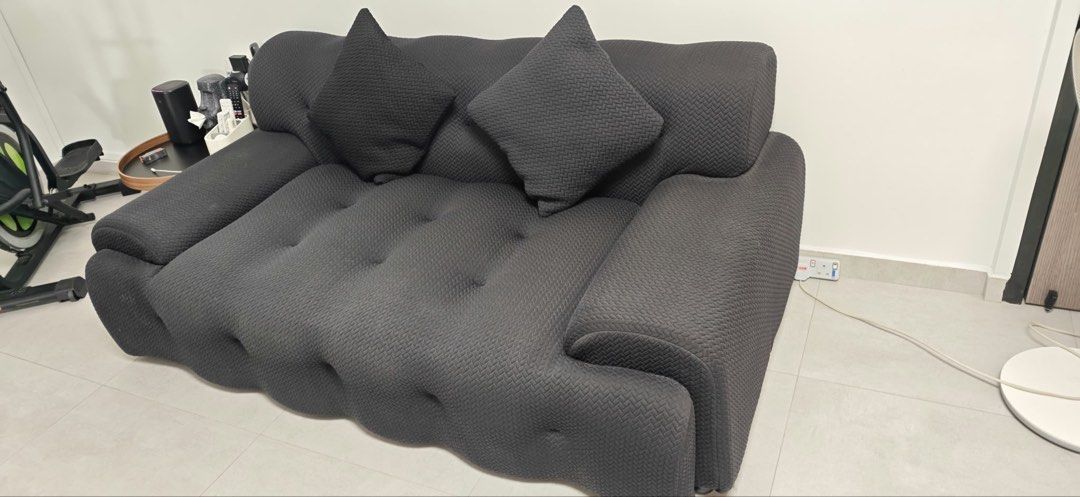Black sofas (Category: Sofas) located in Singapore. Submitted by cheejack25 (Listing ID 1464988921, Image 2). Description: Length is 1.8m.
