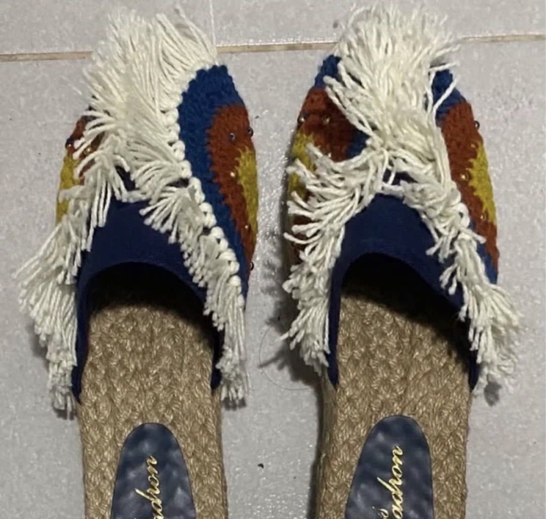 Boho fringey mules (Category: Wedges) located in Manila. Submitted by bwshoppe (Listing ID 1465048416, Image 2). Description: Brand new BOHO fringey mules .