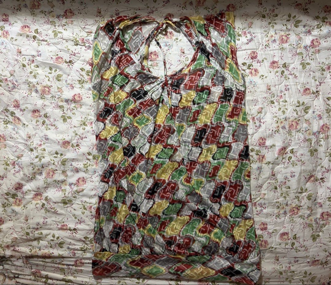 Boho Print Top (Category: Blouses) located in Muntinlupa City. Submitted by herellas0504 (Listing ID 1465115776, Image 1). Description: Boho Print Top Mine: 50 | Lock: 150 ——————————— size: xs-med has small holes (not visible when worn) still in good condition willing to keep!.