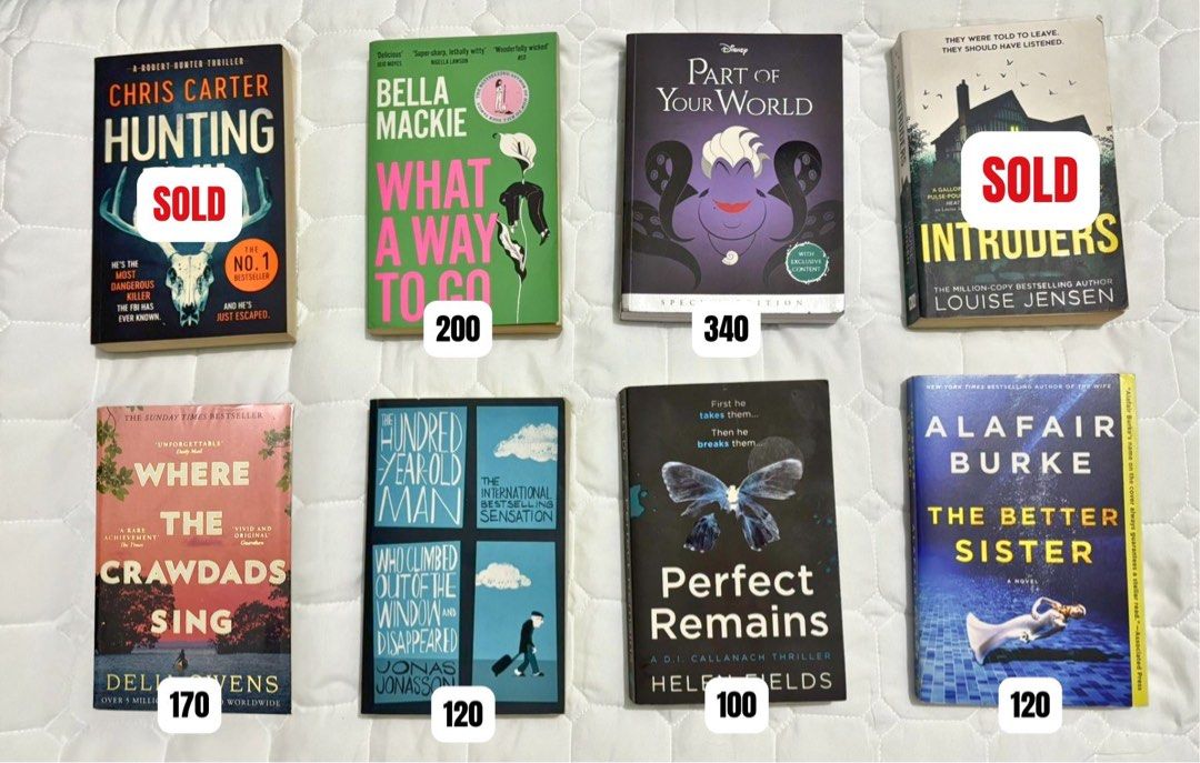 Books for Sale (Category: Storybooks) located in Marikina City. Submitted by visionfinds (Listing ID 1464466828, Image 2). Description: 📌 Get 1 free random book when you purchase 3 or more books. ✨Can do a bundle price SOLD: The Prisoner The Paris Apartment Midnight Library What have you done The Intruders Cozy mystery set Crawdads Every sweet thing Every first lie The sleepwalkers Nine perfect strangers What a way to go Emily Henry Set 📍 Locat