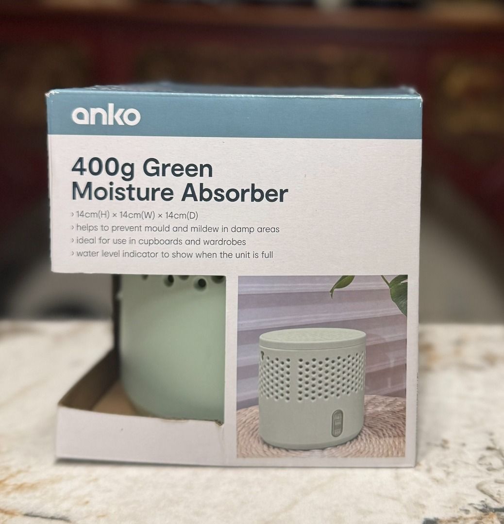 ANKO 400g GREEN MOISTURE ABSORBER - DEHUMIDIFIERS (Category: Air Purifiers & Dehumidifiers) located in Makati City. Submitted by fpled (Listing ID 1465134447, Image 1). Description: ✨ ANKO REUSABLE SAGE GREEN MOISTURE ABSORBER (400G) 📌 PRODUCT DETAILS: • Brand: Anko (100% Authentic — Brand New in Box) • Capacity: 400g • Dimensions: 14 cm (H) x 14 cm (W) x 14 cm (D) • Color: Aesthetic Sage Green • Condition: 100% Brand New in Original Box Packagi