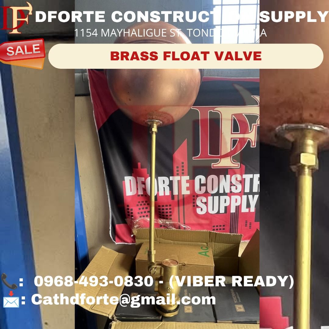 BRASS FLOAT VALVE (Category: Construction Tools & Equipment) located in Manila. Submitted by dforte_ms.cath (Listing ID 1464989247, Image 1). Description: 🏗️ DFORTE CONSTRUCTION SUPPLY Excellence is our forte — your satisfaction is our priority. Your trusted source for quality and affordable construction supplies: ✅ Construction & Hand Tools ✅ Power Tools & Equipment ✅ Safety Gear & PPE ✅ Hardware & Industrial Supplies ✅ Ropes, Chains & Cables �