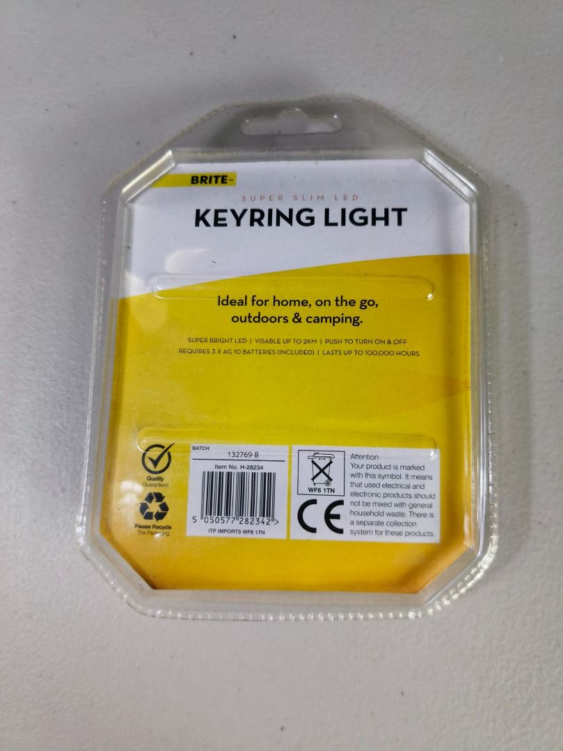 Brite Super Slim LED Keyring Light 2 Pack (Category: Lighting) located in San Leonardo. Submitted by burgossanleonardo.12345 (Listing ID 1465052079, Image 2). Description: - 2-Pack Super Slim LED Keyring Lights (1 Black & 1 Silver) - Super bright LED bulbs visible up to 2km away - Handy for home, outdoor, camping, and emergencies - Easy push-button on/off operation - Long-lasting bulbs up to 100,000 hours - Batteries included (3 x AG10 per light)