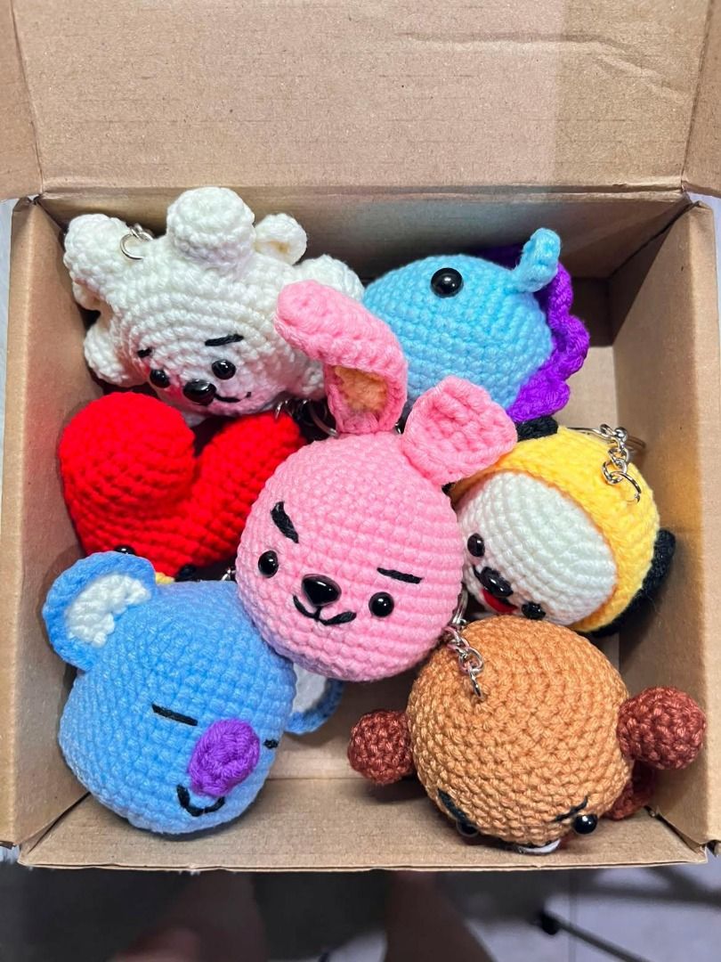 BT21 crochet inspired keychains (Category: Handmade Craft) located in Caloocan City. Submitted by 1989crochetandcrafts (Listing ID 1465049914, Image 2). Description: Calling all BTS ARMY! 🎉 We're so excited to introduce the newest addition to our handmade crochet collection—BT21-inspired crochet keychains! 🧶✨ Each keychain is lovingly handmade with care, making every piece unique and perfect to carry on your keys, bags, backpacks, or to gift to