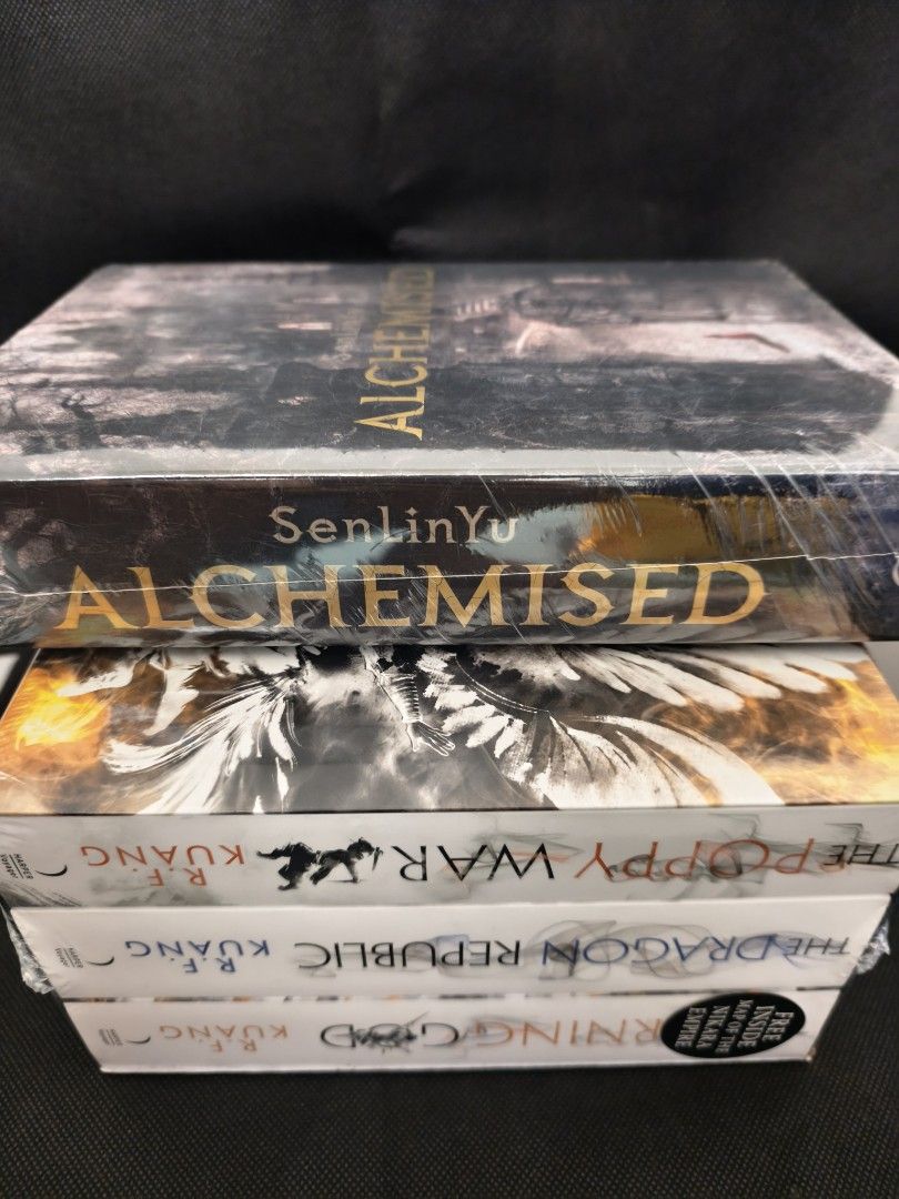 [Bundle] Alchemised and The Poppy War Trilogy (Category: Storybooks) located in Manila. Submitted by mono.mac (Listing ID 1465080183, Image 1). Description: - Title: The Poppy War Trilogy (The Poppy War, The Dragon Republic, The Burning God) + [Hardcover] Alchemised by SenLinYu - Condition: Brand new, wrapped in plastic shrink wrap - you can request for a video of the product with date and time, I can msg you sa insta or vibe r 📍Cubao, qc.