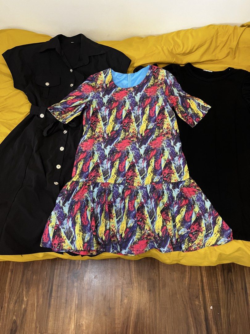 (BUNDLE) Dress (Category: Dresses) located in Quezon City. Submitted by declutteringbyjam (Listing ID 1464985006, Image 1). Description: - preloved -medium -bundle for 800 -350 each -additional for sf.
