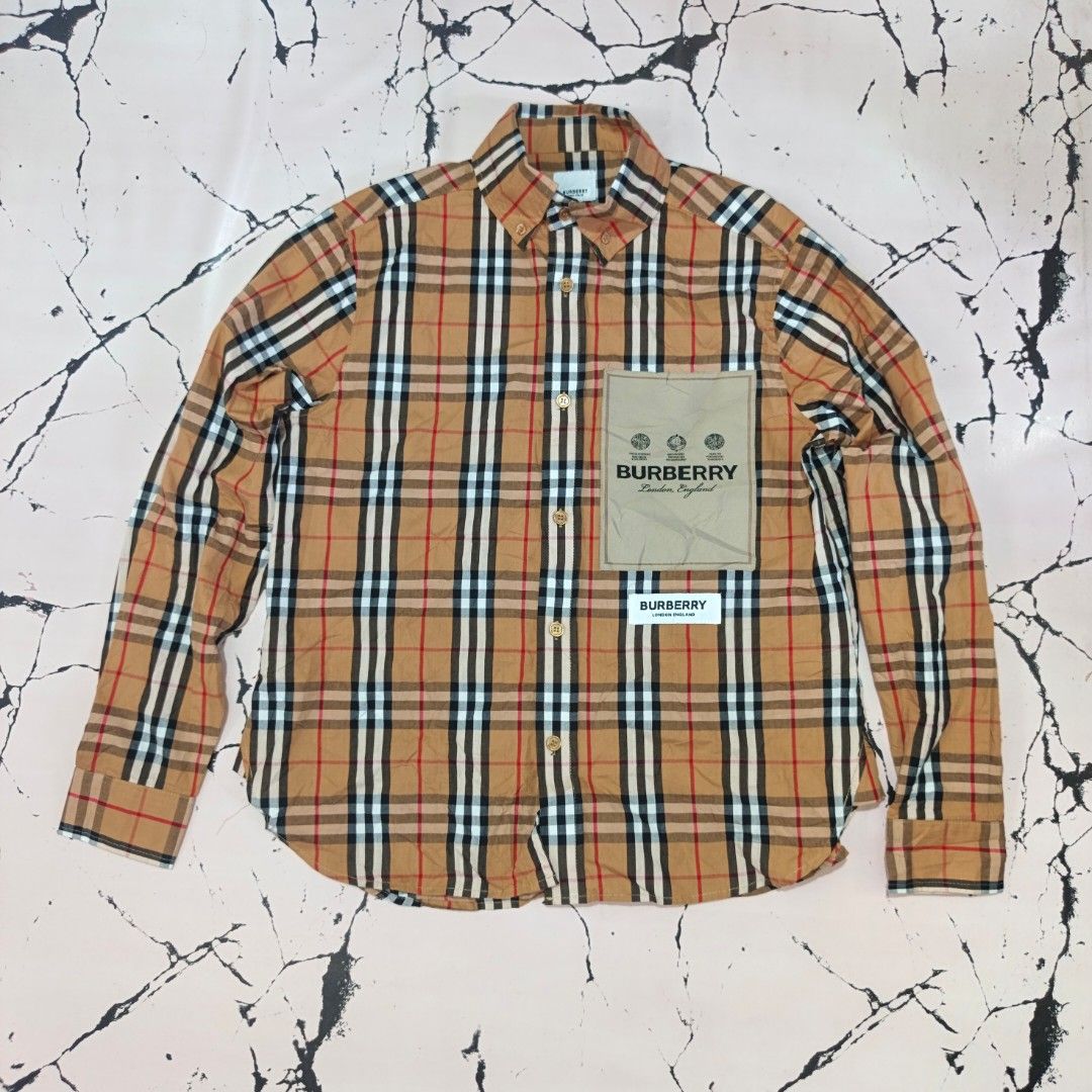 BURBERRY (Category: Luxury Apparel) located in Cebu City. Submitted by papart1993 (Listing ID 1465000423, Image 3). Description: BURBERRY APPLIQUE BUTTON DOWN MEDIUM FIT 20 X27 LIKE NEW.