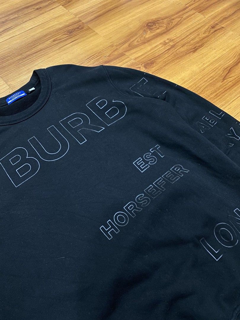 Burberry Horseferry Sweater (Category: Luxury Apparel) located in Cavite. Submitted by six_thrift.ph (Listing ID 1465064212, Image 2). Description: 21.5x29 No flaws 850 + sf Dasmariñas, Cavite.