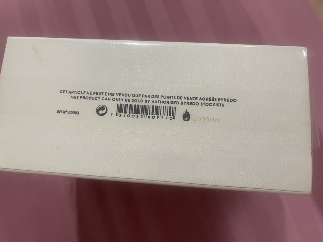 Byredo Inflorescence Eau de Parfum 100ml (Category: Fragrance & Deodorants) located in Pasig City. Submitted by DaintyFinds (Listing ID 1465091767, Image 2). Description: - Brand: Byredo - Fragrance: Inflorescence - Volume: 100ml / 3.3 fl. oz. - Concentration: Eau de Parfum (Natural Spray Vaporisateur) - Condition: Brand new, sealed in original packaging box - Origin: Made in France - Authenticity: Authorized stockist barcode and reference number