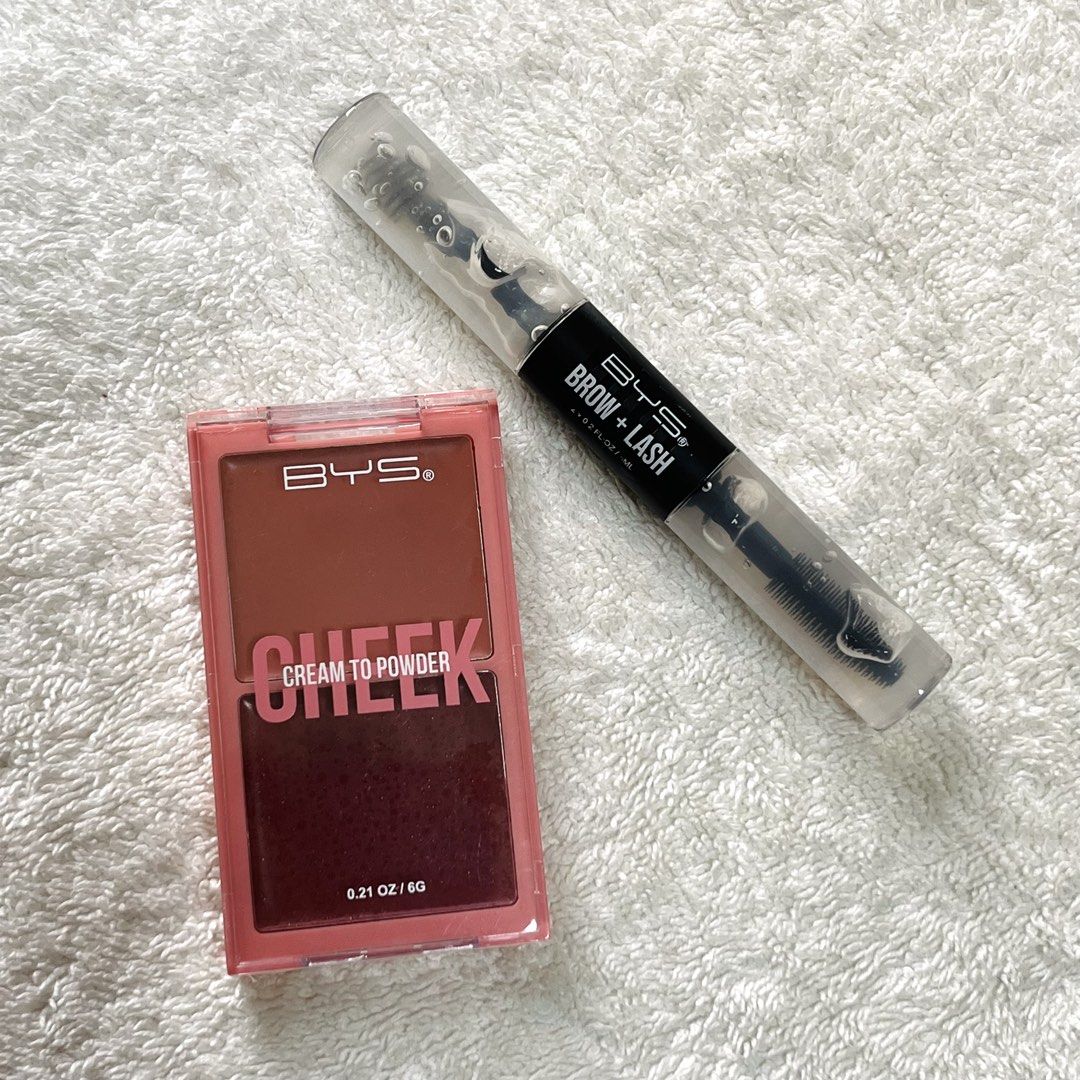 BYS Cheek Duo & Brow + Lash Clear Gel Set (Category: Makeup) located in San Mateo. Submitted by g.stuff (Listing ID 1464984673, Image 1). Description: - BYS Cheek Duo - Cool Girl shade, 6g (NEW - 399php original price) - BYS Brow + Lash Clear Gel Duo 12ml (used 2x - 399php original price) - Cheek Duo features a smooth cream-to-powder formula in a handy compact - Brow & Lash gel provides a clean, long-lasting hold - Safe for sensitive skin: Hypoal