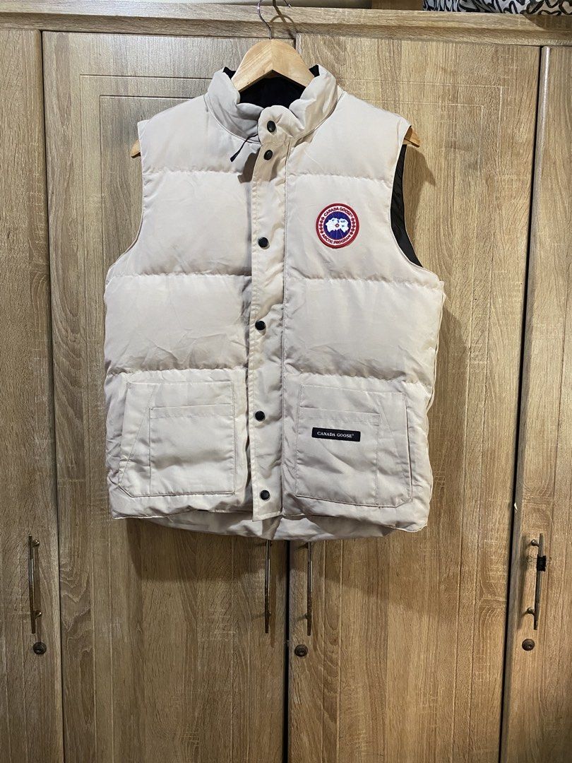 Canada Goose Vest (Category: Vests) located in Tagum. Submitted by tgmloots (Listing ID 1465089057, Image 1). Description: close to brand new condition 23x26 S-M khaki actual color excellent condition Can ship international. need wash only.