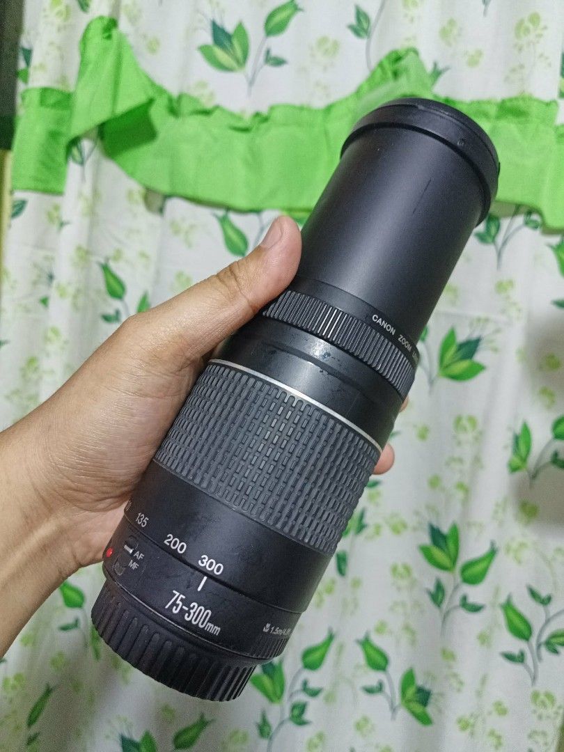 Canon 75-300mm zoom (Category: Lens & Kits) located in Caloocan City. Submitted by mr.carlo_dslr_laptop (Listing ID 1465060410, Image 1). Description: Canon 75-300mm F4-5.6 Telephoto Zoom Lens for EF EFS Bodies - Monumento Caloocan city Meet up - SM Grand Central mall We ship LBC SHIPPING COP COD 8K Cash only Unit for Sale 8k Cash 8,000 Pesos Good Condition No issue No Flaws Goods Plug N Play +2k adapter efm +3k adapter R Series.