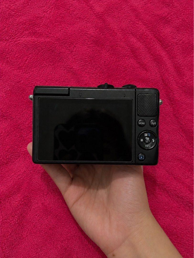 Canon EOS M100 Mirrorless Camera Bundle with 15-45mm Lens (Category: Cameras) located in Manila. Submitted by mijareszophia8 (Listing ID 1465105349, Image 2). Description: ★ CANON EOS M100 📸 ╰─➤ ₱26,499! FIXED 🎀 BODY CONDITION 10/10 ✨ COMPLETE SET • NO ISSUE ✨ Inclusions: * Canon EOS M100 Unit * Original Canon Kitlens * Original Canon Battery * 8GB SD Card * Original Canon Charger * Original Canon Charger Cord * Original Canon EOS M100 Strap FR