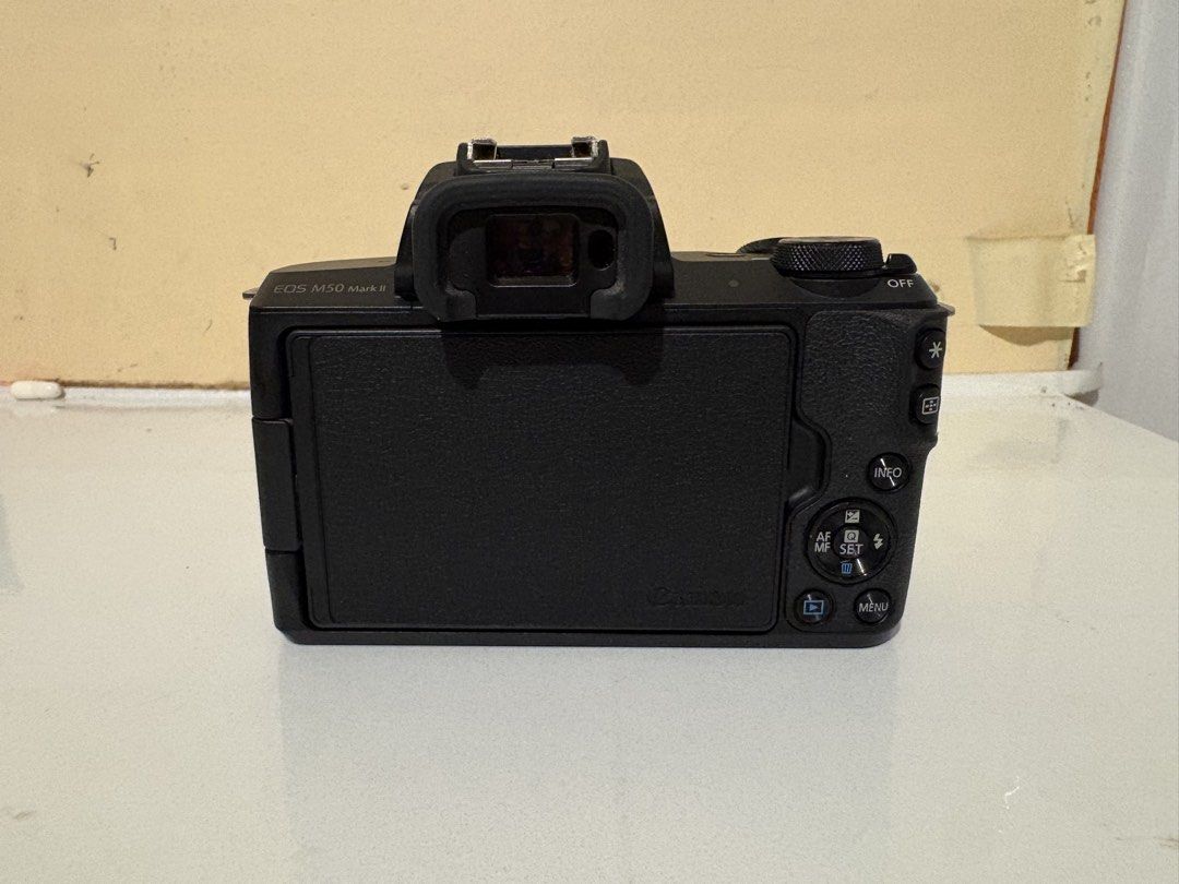 Canon M50 Mark II complete set (Category: Cameras) located in Taguig. Submitted by layman.clouds (Listing ID 1465072517, Image 2). Description: Inclusions: • Canon EOS M50 Mark II body • Canon 15–45mm IS STM lens • Sigma 30mm f/1.4 DC DN Contemporary • Canon battery + extra batteries • Canon charger + extra charger • 32GB SanDisk Micro SD card • 32GB Kingston SD card • Camera bag • Canon strap • Lens caps & other accessories shown Price: ₱35,000 