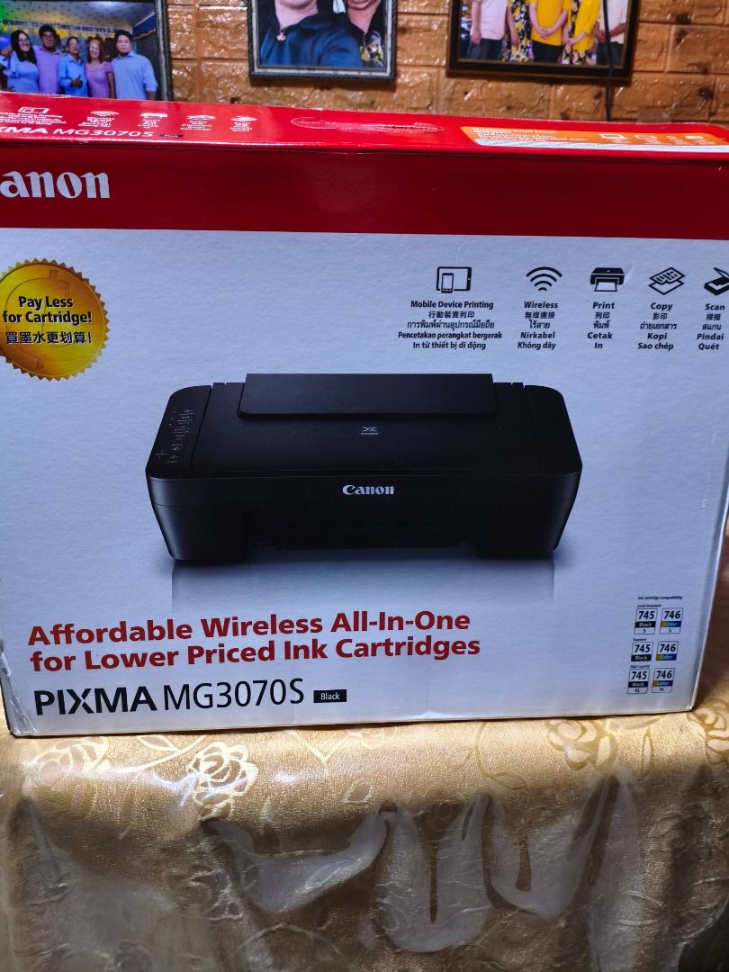 Canon Pixma MG3070s (Category: Printers, Scanners & Copiers) located in Binan City. Submitted by wansimons (Listing ID 1464999106, Image 1). Description: 3-in-1 Functionality: Print, Scan, and Copy all in one compact unit. Wireless Printing: Easily print directly from your smartphone, tablet, or laptop via Wi-Fi and the Canon PRINT Inkjet/SELPHY app. Auto Power ON: Automatically detects a print command and turns on the printer via a USB connectio