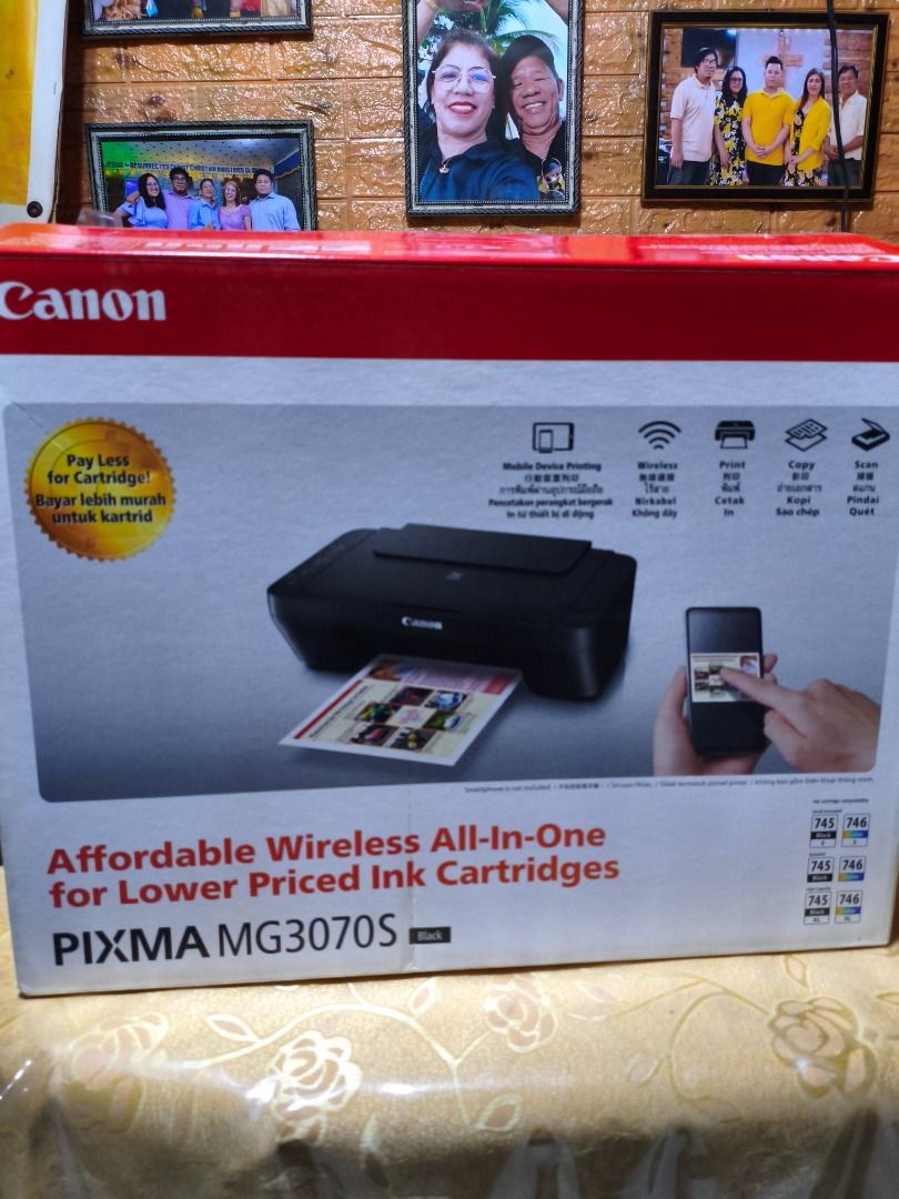 Canon Pixma MG3070s (Category: Printers, Scanners & Copiers) located in Binan City. Submitted by wansimons (Listing ID 1464999106, Image 2). Description: 3-in-1 Functionality: Print, Scan, and Copy all in one compact unit. Wireless Printing: Easily print directly from your smartphone, tablet, or laptop via Wi-Fi and the Canon PRINT Inkjet/SELPHY app. Auto Power ON: Automatically detects a print command and turns on the printer via a USB connectio