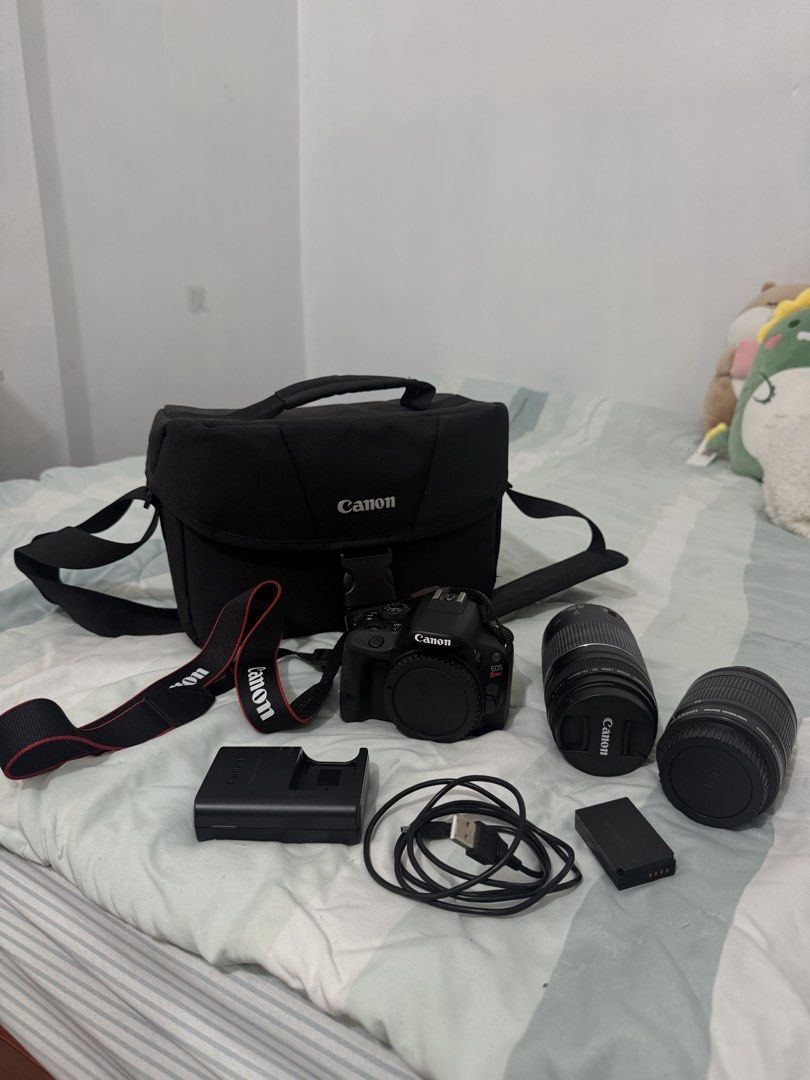 Canon Rebel SL1 (Category: Cameras) located in Manaoag. Submitted by nicz019 (Listing ID 1465099496, Image 1). Description: Letting go of my Canon Rebel SL1 📷 Perfect for beginners, travel, portraits, events, and content creation! INCLUSIONS: ✨ Canon EOS Rebel SL1 body ✨ Canon 18-55mm lens ✨ Canon 75-300mm lens ✨ Original Canon camera bag ✨ Canon strap ✨ 1 battery ✨ Battery charger ✨ USB cable ✨ Lens & body caps 📌15k Negotiable 📍Pangasinan pwe